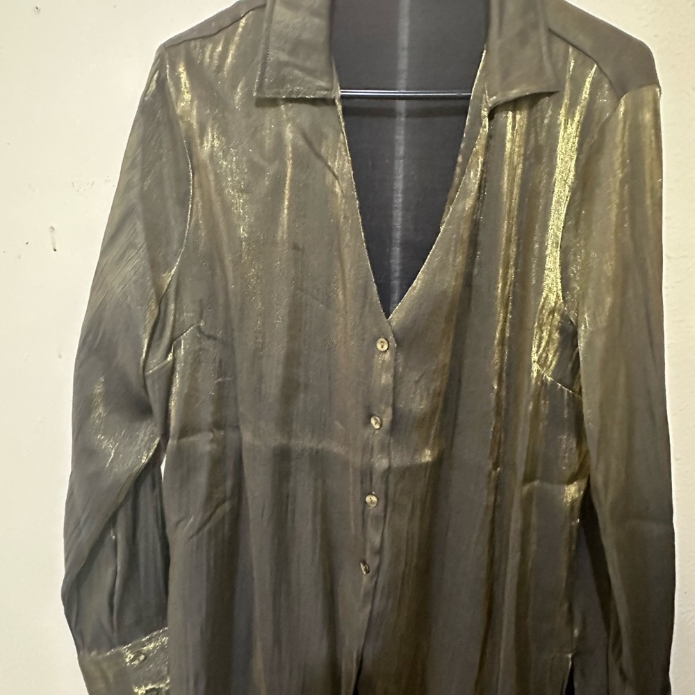 New York & Company Gold Sheer Blazer